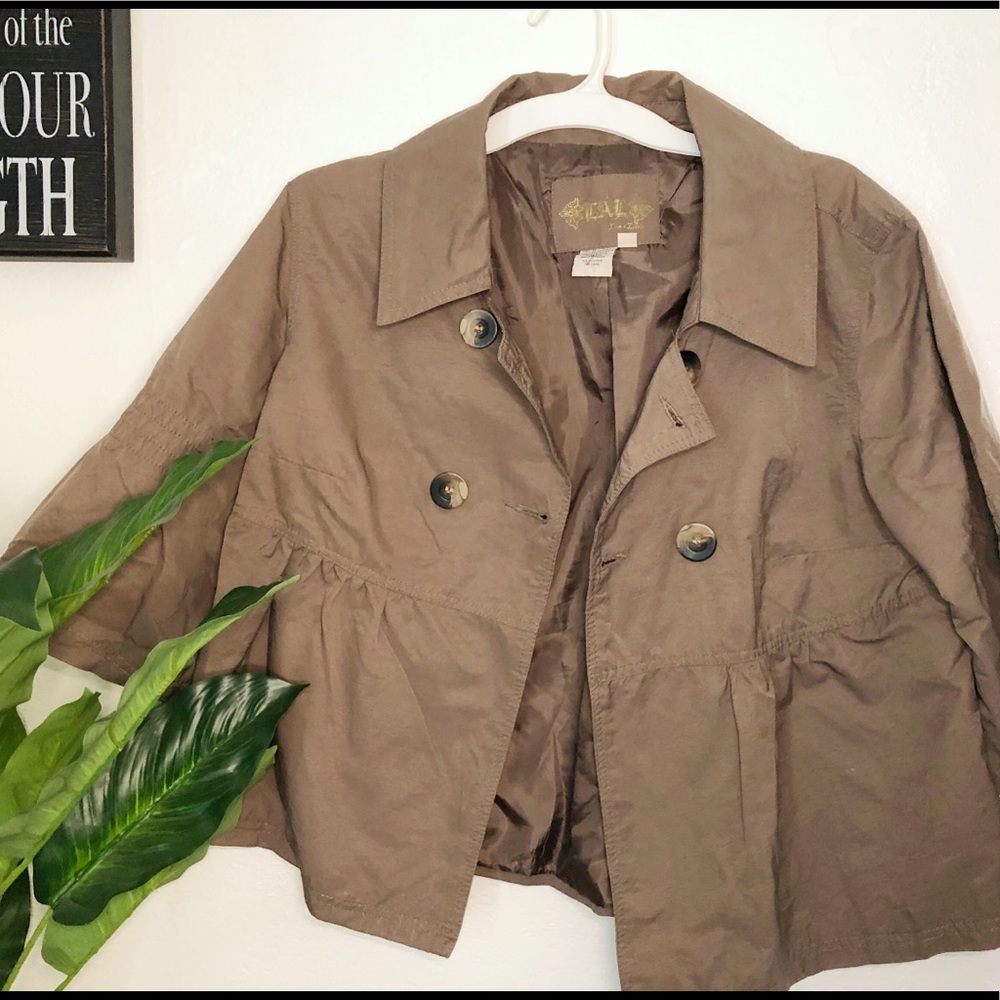 Nordstrom LAL Peplum Trench Coat Jacket